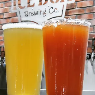 Red Beers with thier GREEN CHILE ICEBOX LAGER!