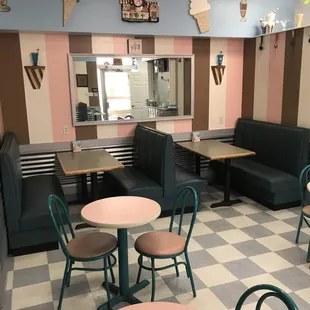 Indoor seating.