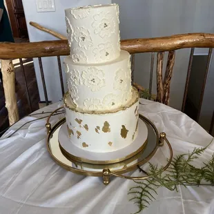 a wedding cake on a table