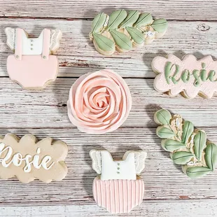 a variety of decorated cookies