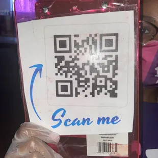 They provide scan code for menu