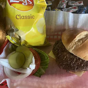 1/4 LB burger.  They just added it not on menu yet.... But Jason filled us in on items not on menu.