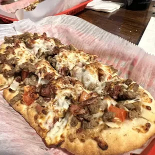 The Icehouse burger flatbread