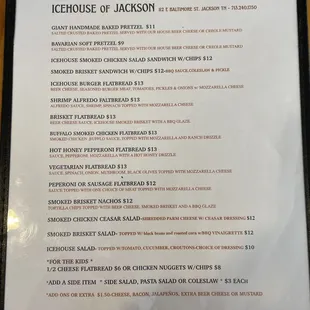 Current Menu (Food)