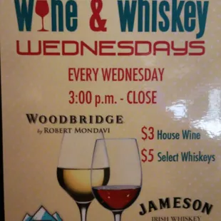 Wine and Whiskey Wednesdays at Ice House.