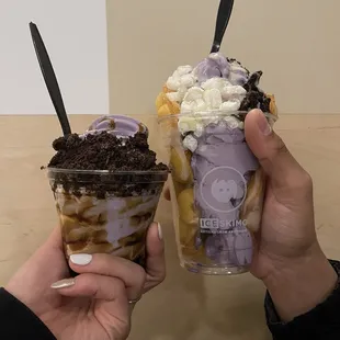 Tiger soft serve and Ube waffle