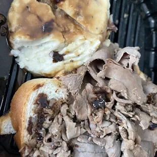 This is their open faced hot beef sandwich.