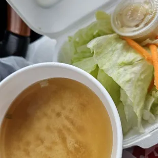 Misp soup &amp; fresh salad