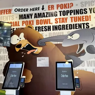 Two kiosk for busy hours