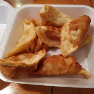 Side order of gyoza with just the right amount of crunch to moist ratio.