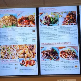 Nice looking menu with many choices...