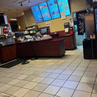 the inside of a restaurant