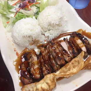Teriyaki chicken &amp; gyoza