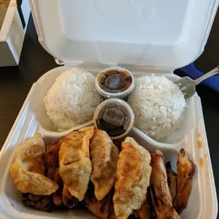 Chicken C2. Chicken, Beef and Gyoza Combo