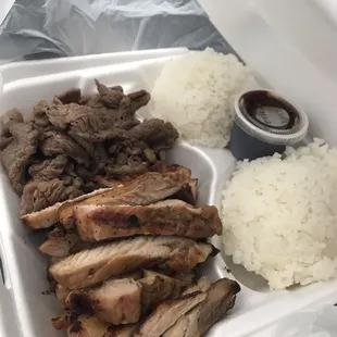 Beef and chicken teriyaki comb