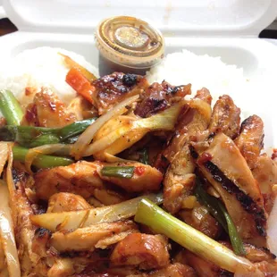 Hot &amp; Spicy Chicken. Also came with a lovely salad.