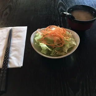 Tried the Pork Katsu, typical soup and salad with it