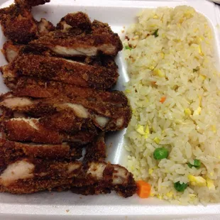 fried chicken and rice