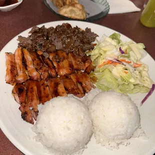 C1. Chicken and Beef Combo Teriyaki