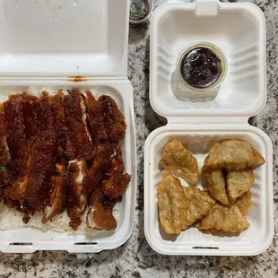 Chicken Katsu (no Salad) and Gyoza