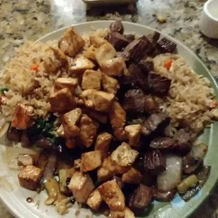 Delicious.  I/2 Chicken and 1/20 Rib-eye steak.