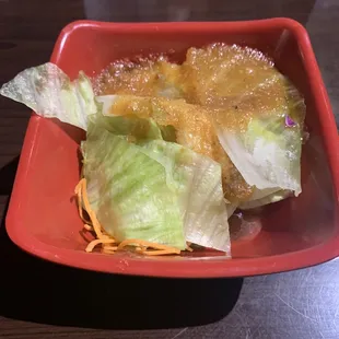 Salad served with my entree