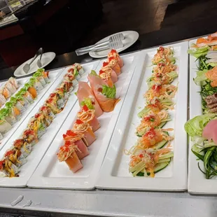 a variety of sushi