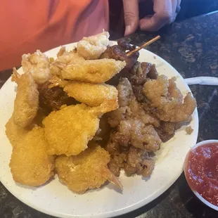 Hubby got a little bit of everything.