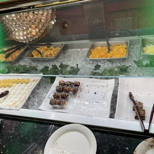 a variety of desserts