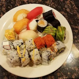 a plate of sushi