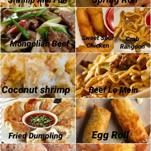 a variety of food items