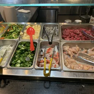 a variety of food items