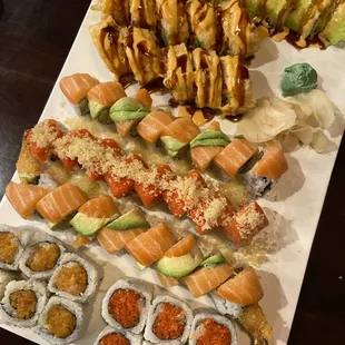 All you can eat rolls selections
