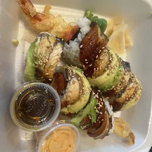 Dragon roll was excellent $14.95 12/1/23