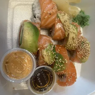 Spicy Tuna Salmon Avocado Roll $11.95 12/1/23