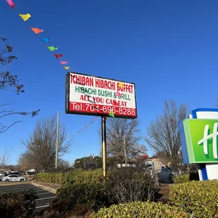 a sign for the restaurant