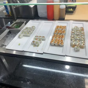 interior, sushi and sashimi