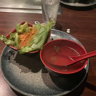 Miso Soup and Salad