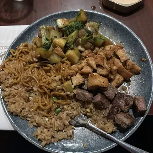 Chicken and steak hibachi