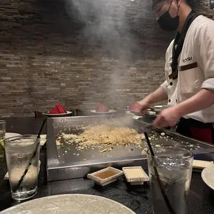 a chef preparing food