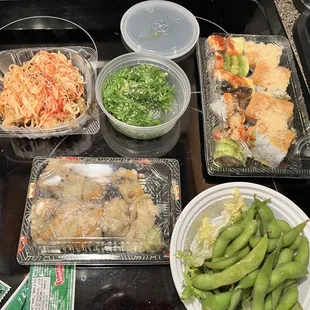 a variety of food items