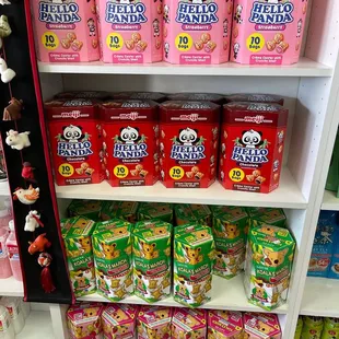a display of hello kitty snacks