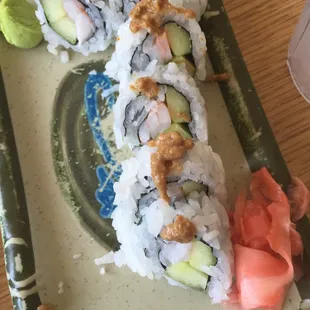 a plate of sushi