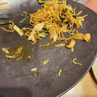 What was left of fried noodles