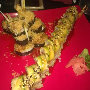 dragon roll and fujimaya roll