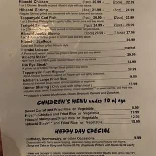 Full menu