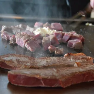 sliced up the filets (upgrade) and the steaks waiting for their turn!