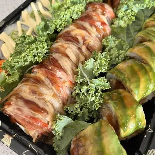 3 special rolls including the one with lettuce