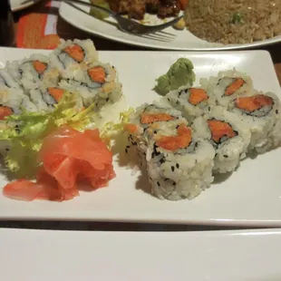 a plate of sushi