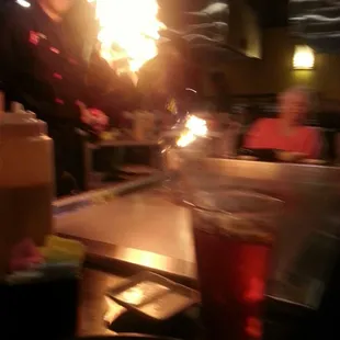 a chef preparing food